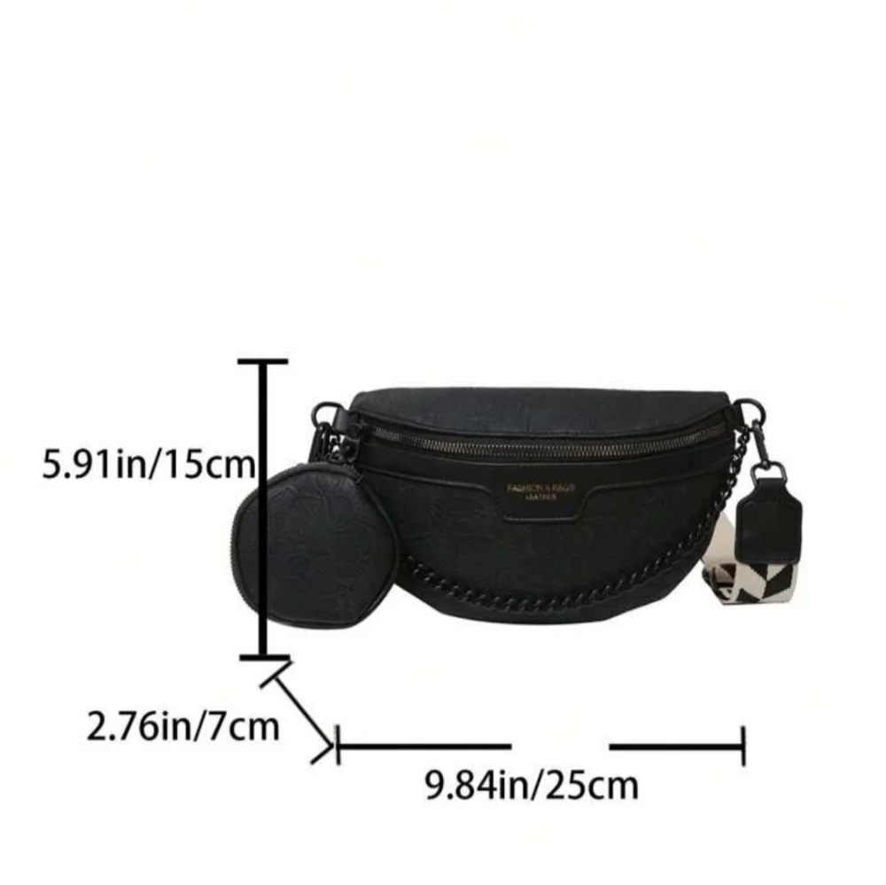 NWT Black Floral Embossed Crossbody Sling Bag - Picture 6 of 6